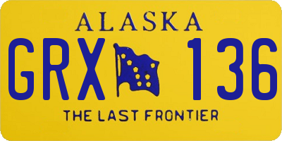 AK license plate GRX136