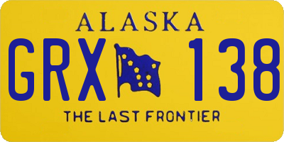 AK license plate GRX138