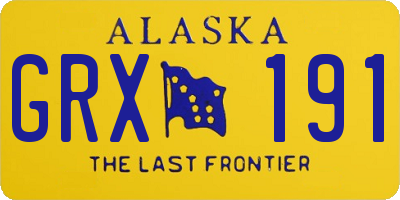 AK license plate GRX191