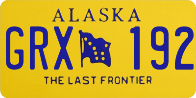 AK license plate GRX192