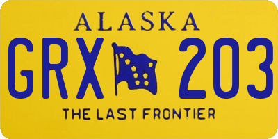 AK license plate GRX203