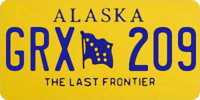 AK license plate GRX209