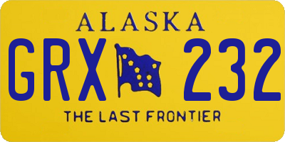 AK license plate GRX232