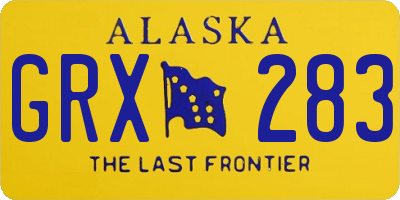 AK license plate GRX283