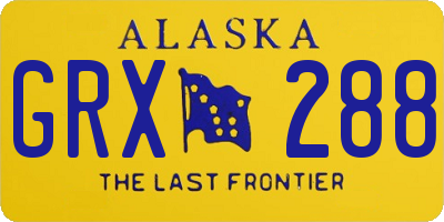 AK license plate GRX288