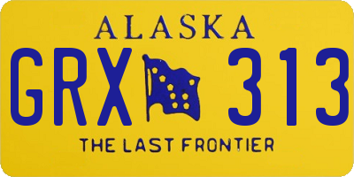 AK license plate GRX313