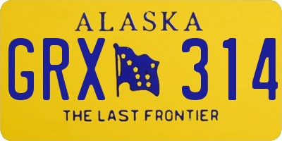 AK license plate GRX314