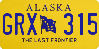 AK license plate GRX315