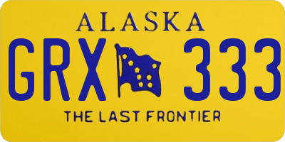 AK license plate GRX333