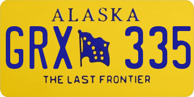 AK license plate GRX335