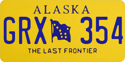 AK license plate GRX354