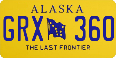 AK license plate GRX360