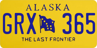 AK license plate GRX365