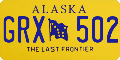 AK license plate GRX502