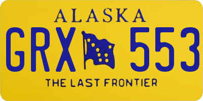 AK license plate GRX553