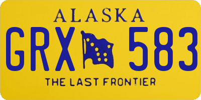AK license plate GRX583