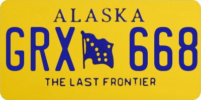 AK license plate GRX668