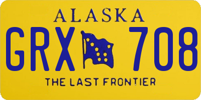AK license plate GRX708