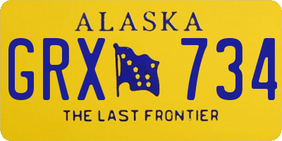 AK license plate GRX734