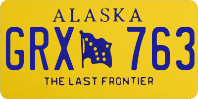 AK license plate GRX763