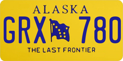 AK license plate GRX780