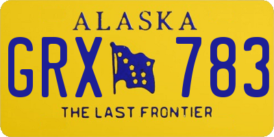 AK license plate GRX783