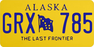 AK license plate GRX785
