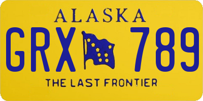 AK license plate GRX789