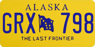 AK license plate GRX798