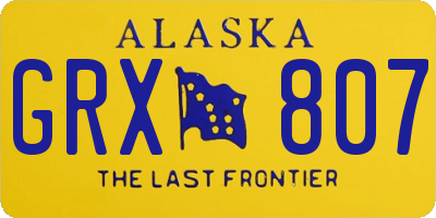 AK license plate GRX807