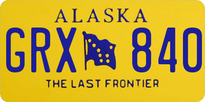 AK license plate GRX840