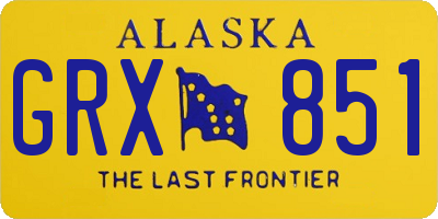 AK license plate GRX851