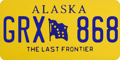 AK license plate GRX868