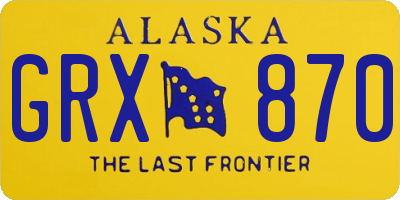 AK license plate GRX870