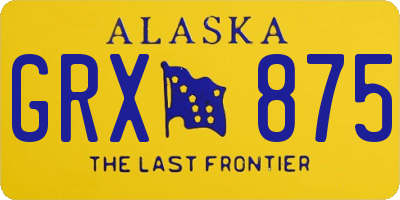 AK license plate GRX875