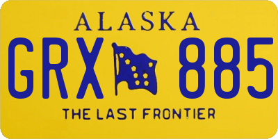 AK license plate GRX885