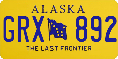 AK license plate GRX892