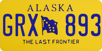 AK license plate GRX893