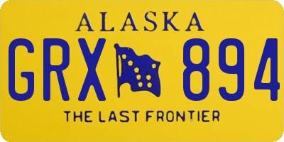 AK license plate GRX894