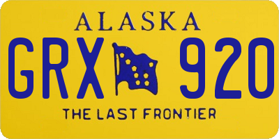 AK license plate GRX920