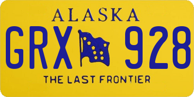 AK license plate GRX928