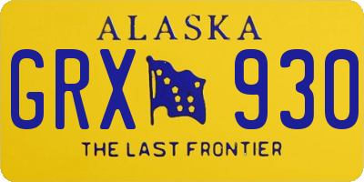AK license plate GRX930