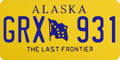 AK license plate GRX931