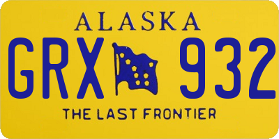 AK license plate GRX932