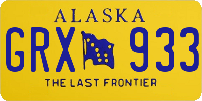AK license plate GRX933