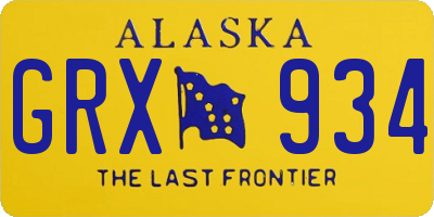 AK license plate GRX934