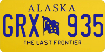 AK license plate GRX935