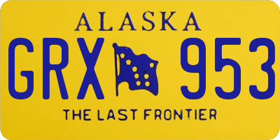 AK license plate GRX953