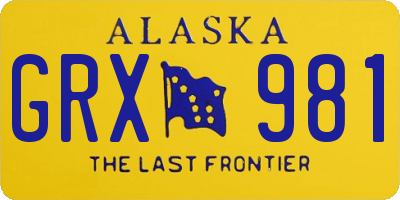 AK license plate GRX981