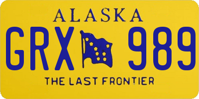AK license plate GRX989